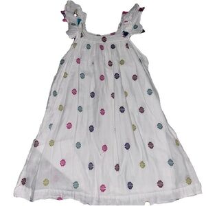 Roller Rabbit White Dress with Colorful Embroidery